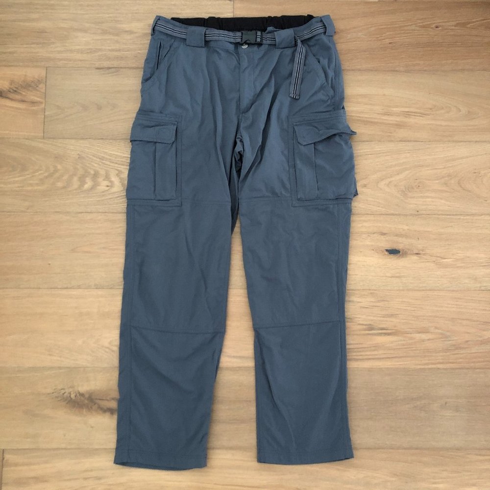 DULUTH Men's Camping Hiking Blue Cargo Pocket Outdoor Pants 34 XL